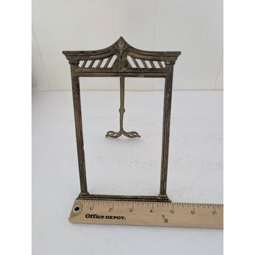Antique c.1900 Cast Brass Architectural 4x6 Frame #731 Original Easel No Glass - Picture 14 of 16